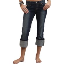 60%OFF レディースカジュアルジーンズ ステットソンスタッズポケットクロップドジーンズ - （女性用）ストレートレッグ Stetson Studded Pocket Cropped Jeans - Straight Leg (For Women)画像